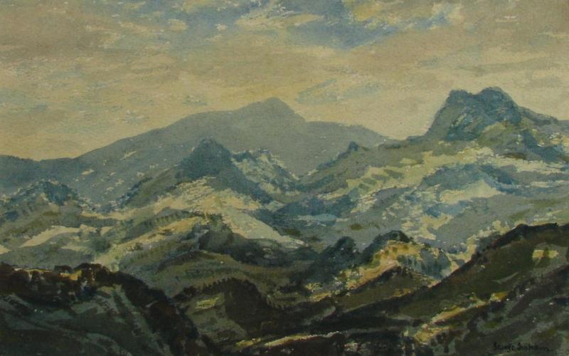 Appraisal: George Graham UK - x Watercolor signed lower right mountain