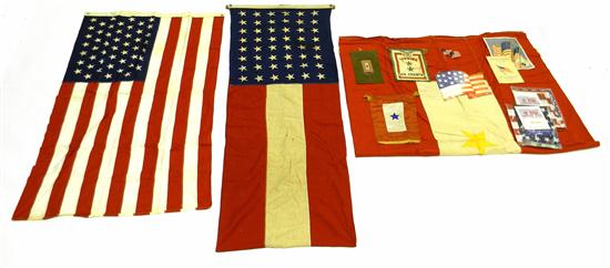 Appraisal: Thirteen pieces of patriotic textiles and ephemera including World War