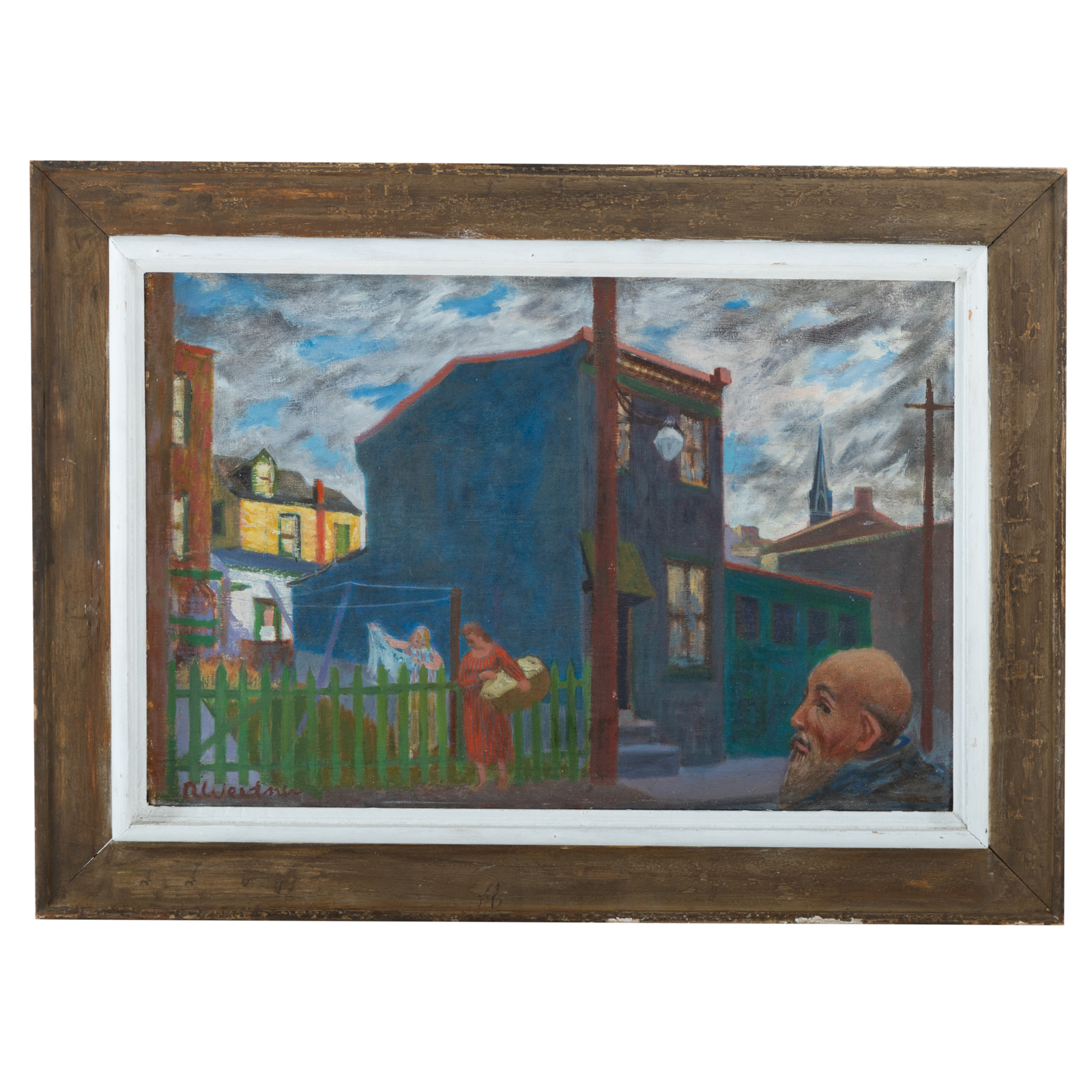 Appraisal: ROSWELL T WEIDNER MANAYUNK-THE BLUE HOUSE OIL Roswell Theodore Weidner