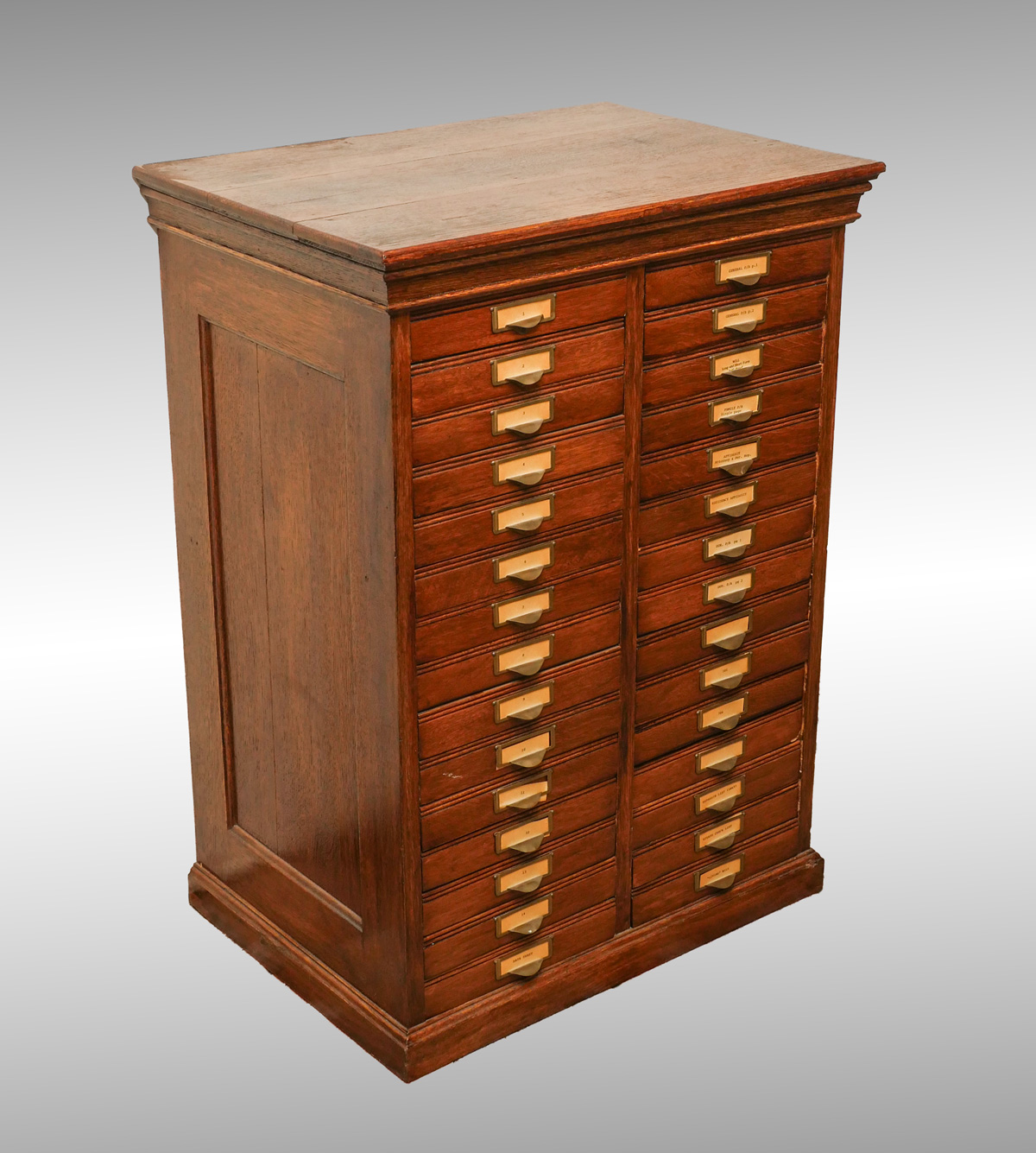 Appraisal: OAK MULTI DRAWER FILE CABINET This cabinet is '' x