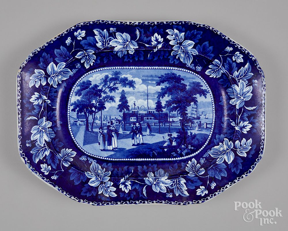 Appraisal: Rare Historical blue Staffordshire platter Rare Historical blue Staffordshire Esplanade