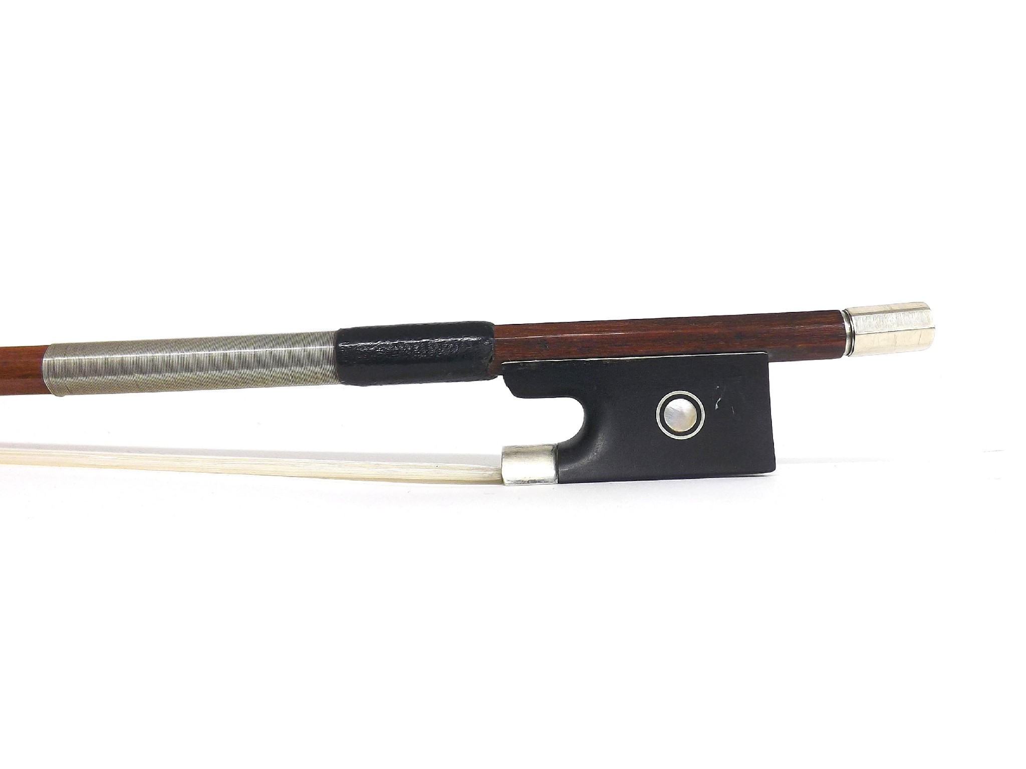 Appraisal: German silver mounted violin bow by and stamped Alfred Knoll