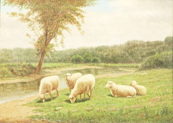 Appraisal: Clinton Loveridge American - Sheep Grazing signed 'C Loveridge' lower