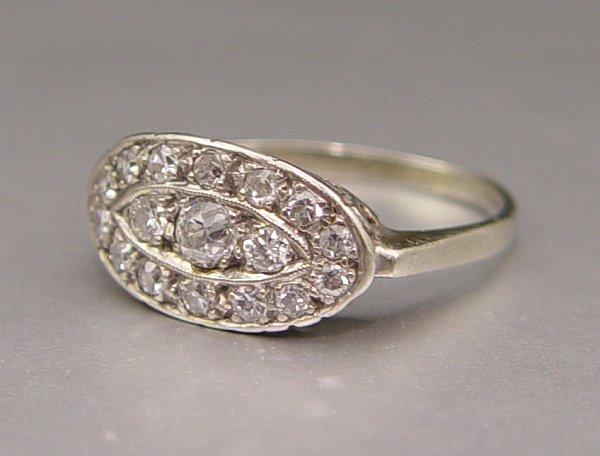 Appraisal: ART DECO K DIAMOND RING K white gold ring contains