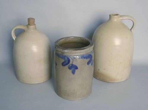 Appraisal: Two Cowden stoneware jugs th c h h together with