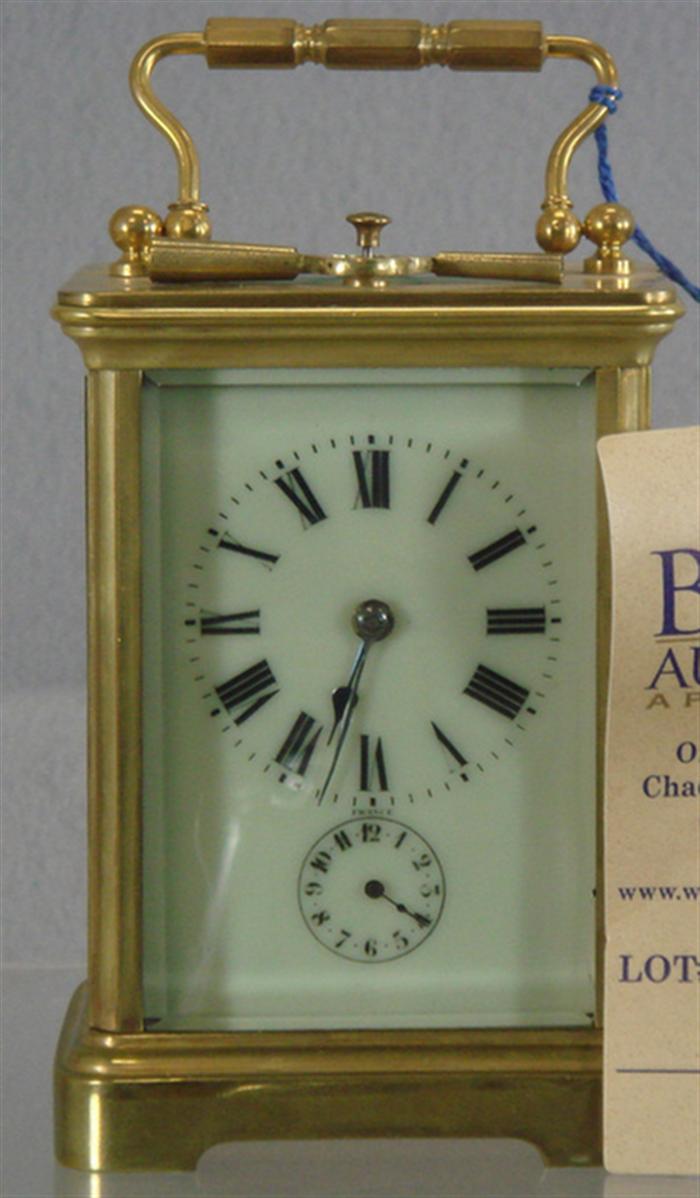 Appraisal: French hour repeating carriage clock strikes repeats not running alarm