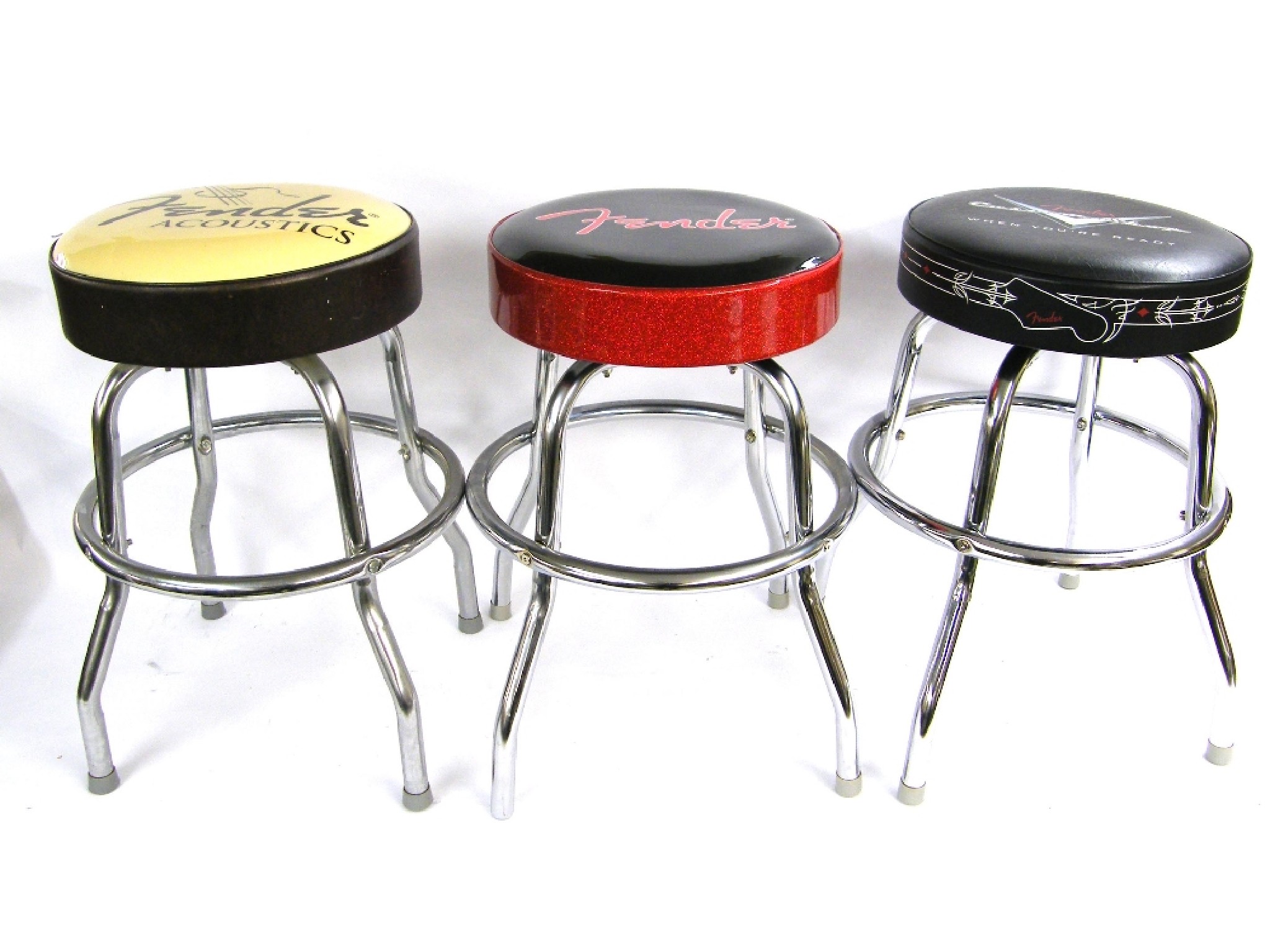 Appraisal: Three adjustable circular Fender stools