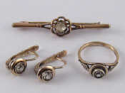 Appraisal: A mixed lot comprising a Soviet Russian silver ring brooch