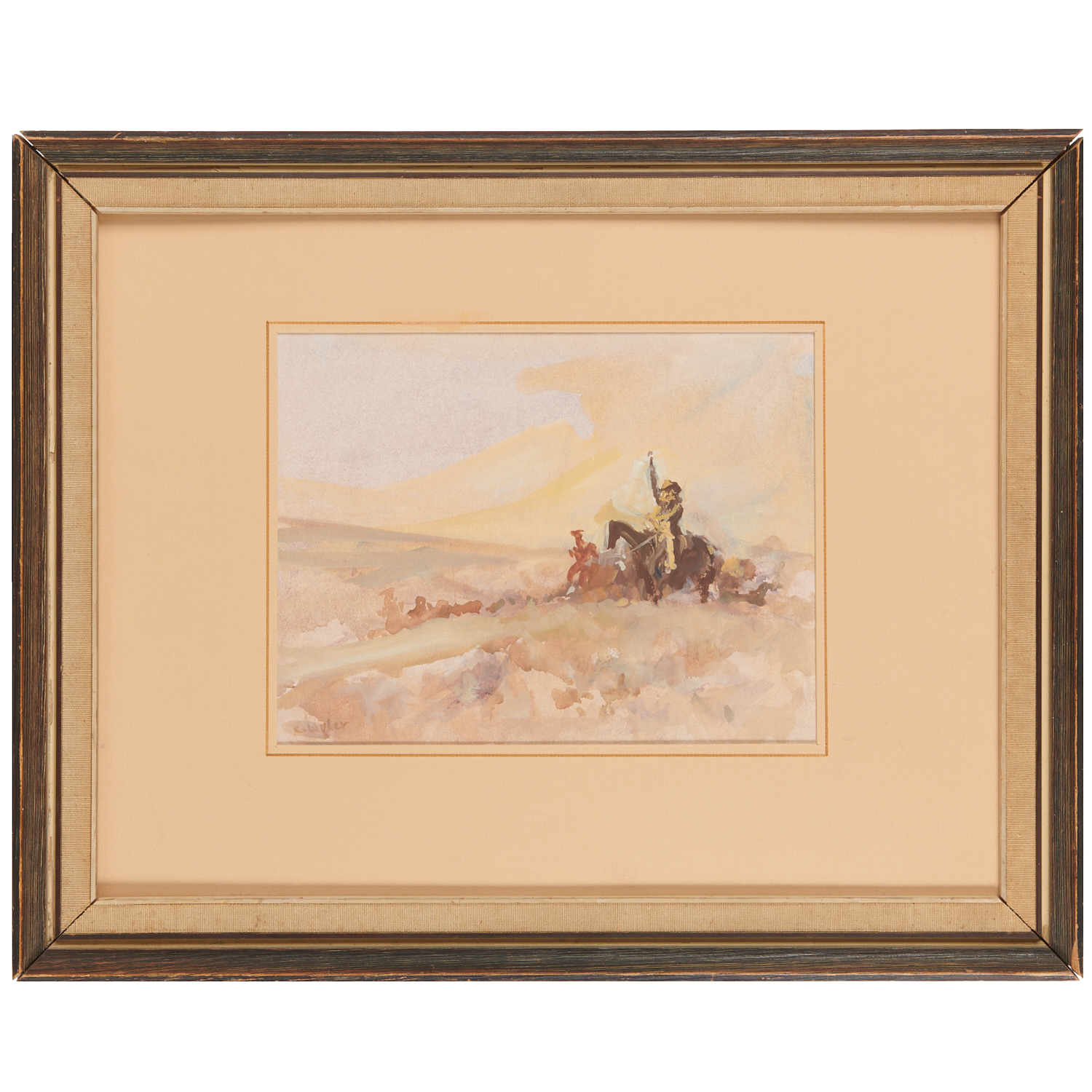 Appraisal: AMERICAN WESTERN SCHOOL WATERCOLOR ON PAPER American Western School th