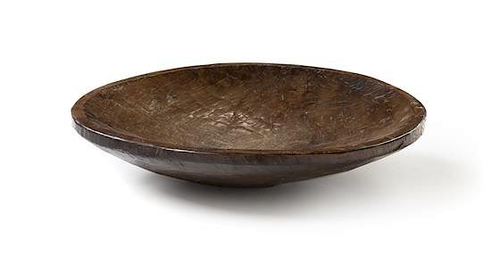 Appraisal: A Large Provincial Carved Wood Dough Bowl Diameter inches A