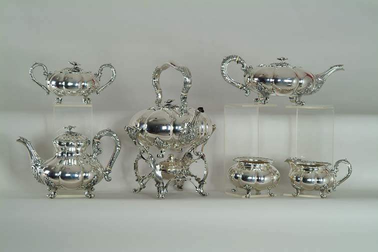 Appraisal: OUTSTANDING SIX-PIECE STERLING TEA SET BY SHREVE CO SAN FRANCISCO