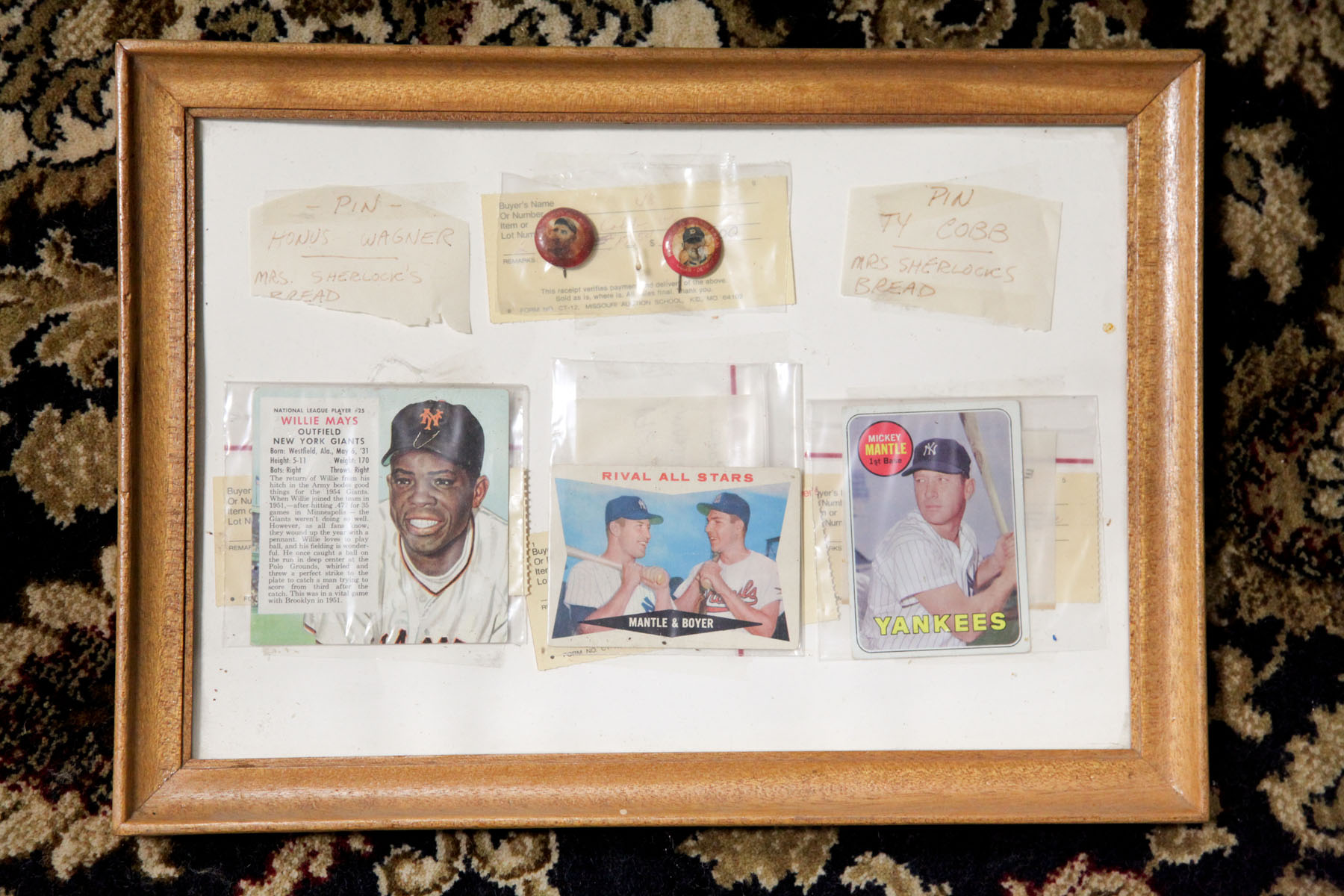 Appraisal: GROUP OF FRAMED BASEBALL MEMORABILIA American early to mid th