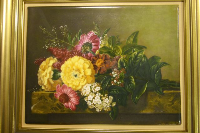 Appraisal: A Royal Copenhagen porcelain painting depictiong a bouquet of flowers