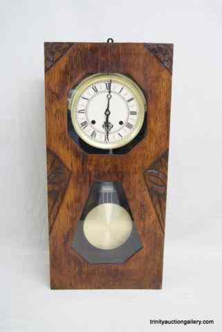 Appraisal: Vintage Key Wind Pendulum Wall Mount ClockCurrently clock is not