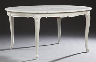 Appraisal: French Louis XV Style Polychromed Cherry Dining Ta French Louis