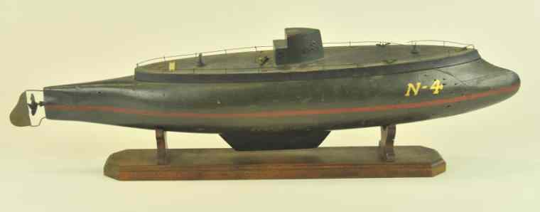 Appraisal: WOODEN SUBMARINE Superior Toy Works of Cleveland battery-operated early example