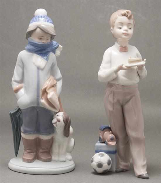 Appraisal: Two Lladro porcelain figures ''Winter '' and ''Guest of Honor''