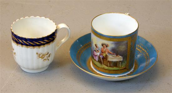 Appraisal: th century Sevres style coffee can and saucer the turquoise