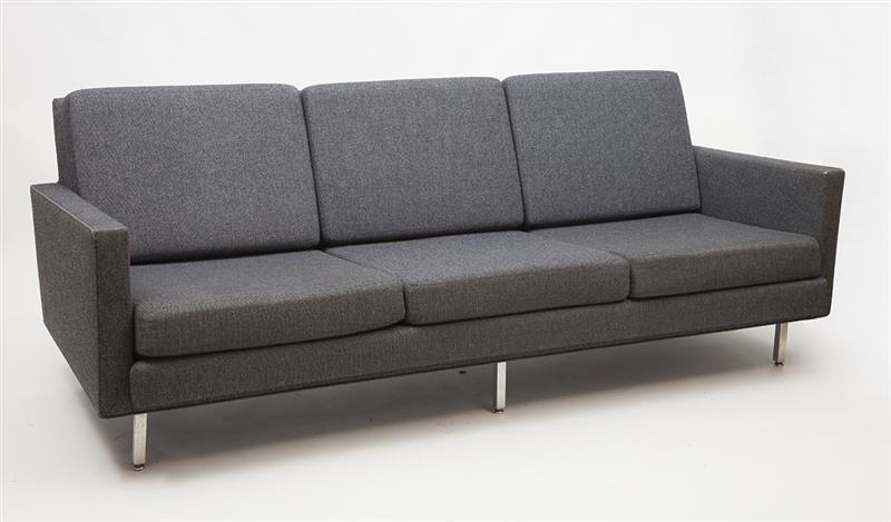 Appraisal: Sofa in the Style of Florence Knoll c Brushed steel