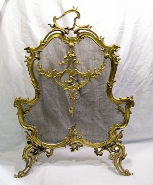 Appraisal: Brass Rococo Style Firescreen Late th early th century Cast