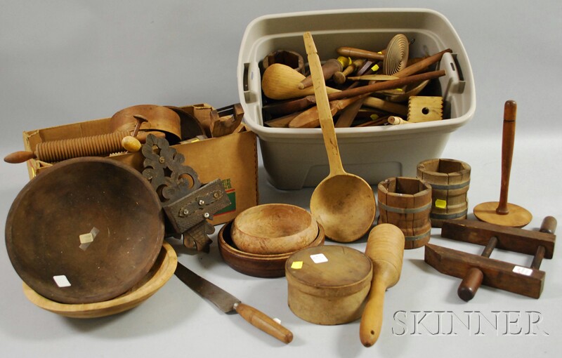 Appraisal: Large Group of Wooden Items including kitchen trade and domestic