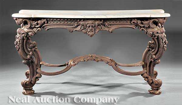 Appraisal: A Very Rare English Cast Iron and Marble Top Console