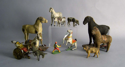 Appraisal: Group composition and tin toys late th early th c