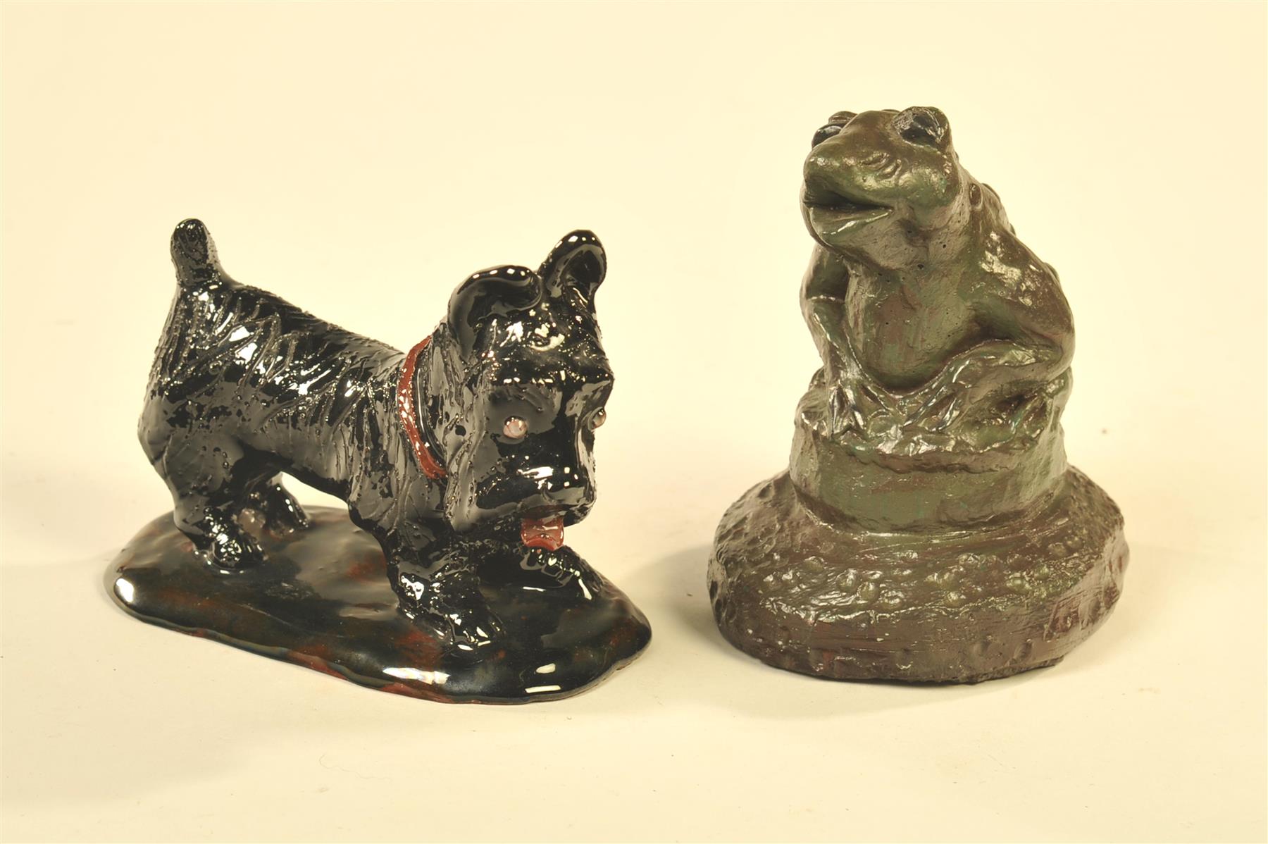 Appraisal: TWO SEWERTILE ANIMALS American st half- th century Frog on