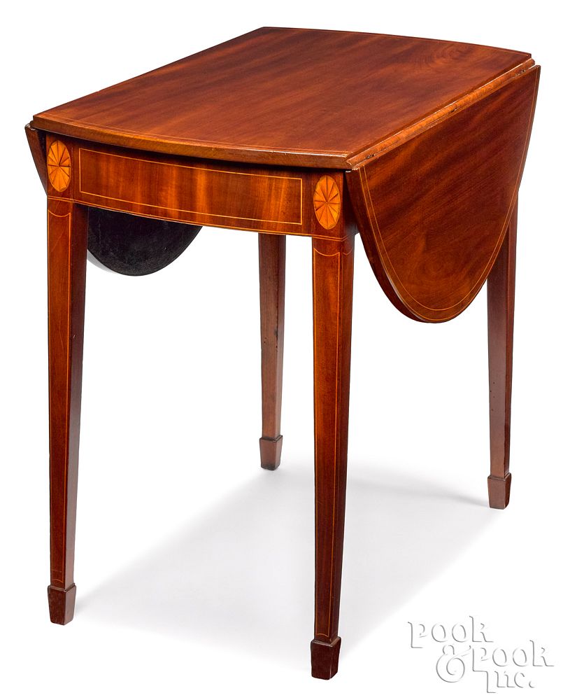 Appraisal: Frederick MD Federal mahogany Pembroke table Frederick Maryland Federal mahogany