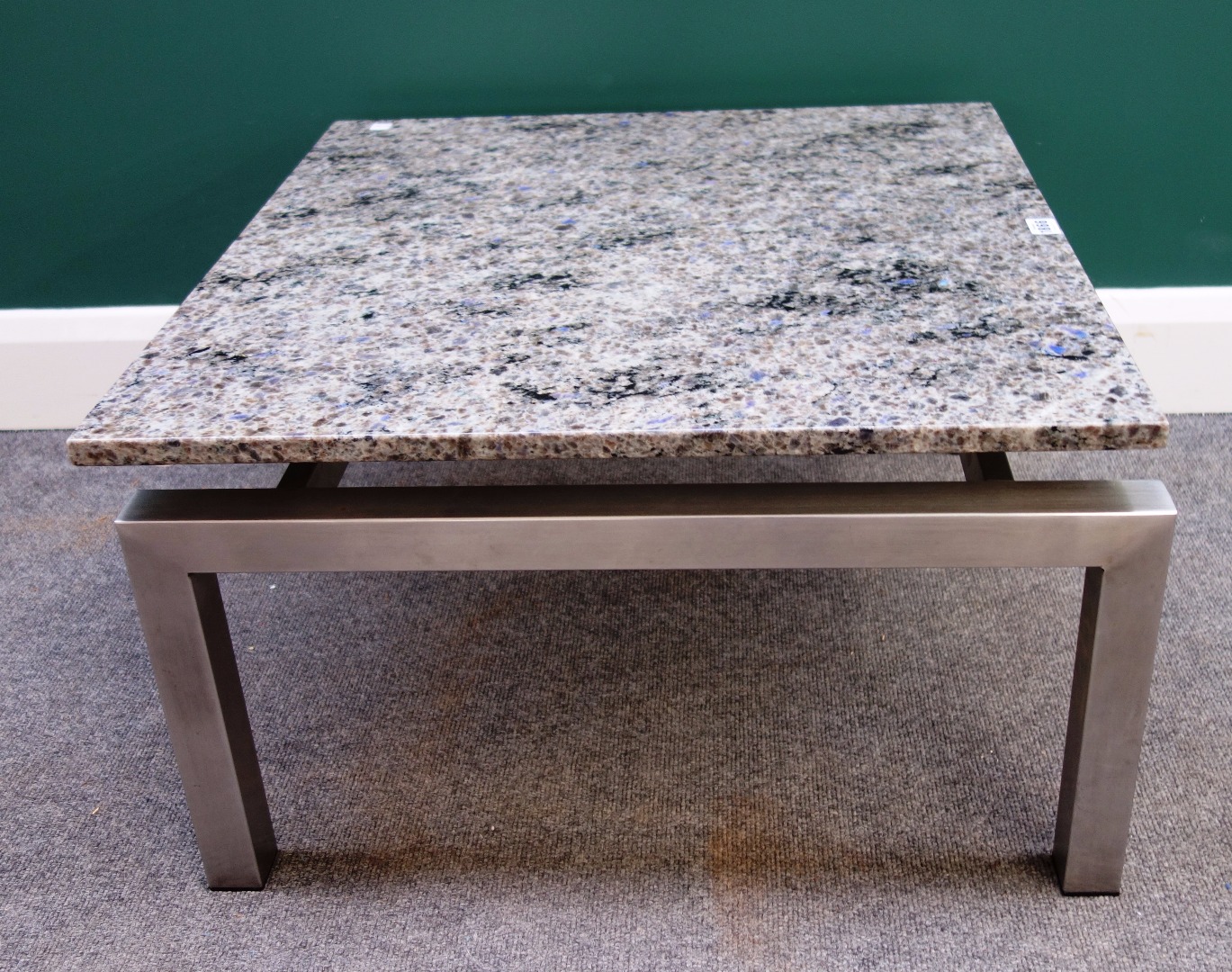 Appraisal: A th century coffee table with square marble top on