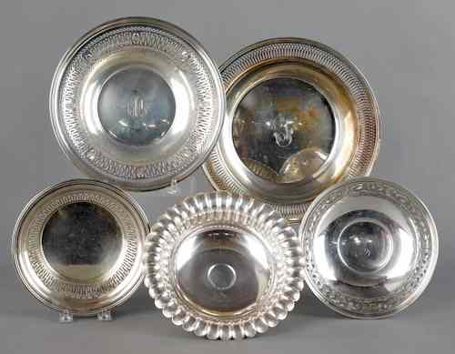 Appraisal: Five sterling silver bowls ozt