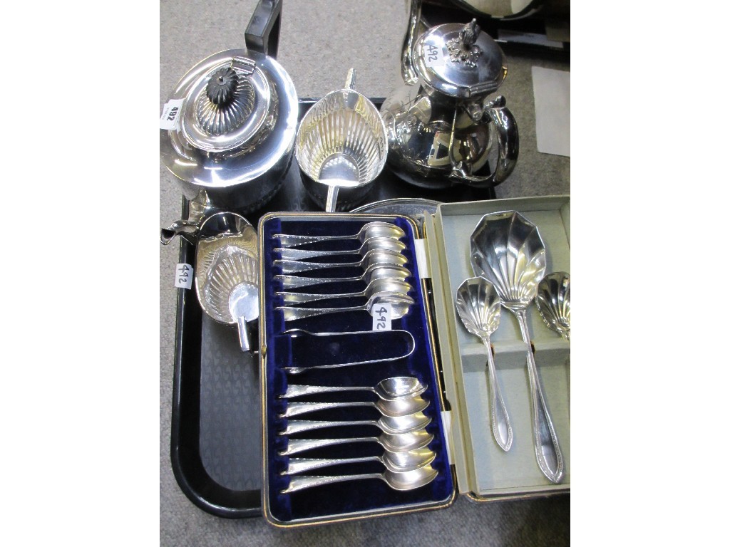 Appraisal: Tray lot of EP - tea service cutlery sets etc