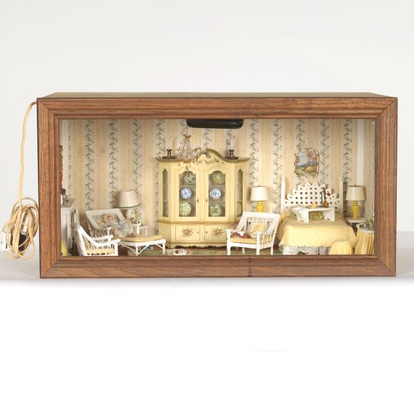 Appraisal: VINTAGE DOLL HOUSE GIRLS ROOM SHADOW BOX x x Shadow