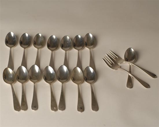 Appraisal: Seventeen Pieces of Betsy Patterson plain Sterling Flatware by Stieff