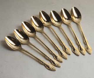 Appraisal: Set of Gold Plated Rogers Spoons Teaspoon Size