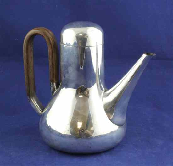 Appraisal: A stylish 's silver coffee pot with flared body and