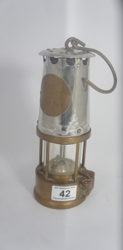 Appraisal: Original brass miners lamp