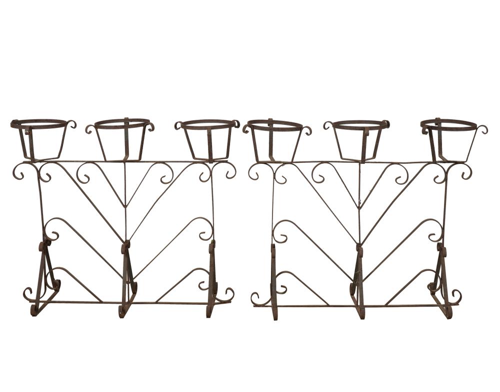 Appraisal: PAIR OF IRON PLANT STANDSProvenance Important Collection Silverlake CA Condition