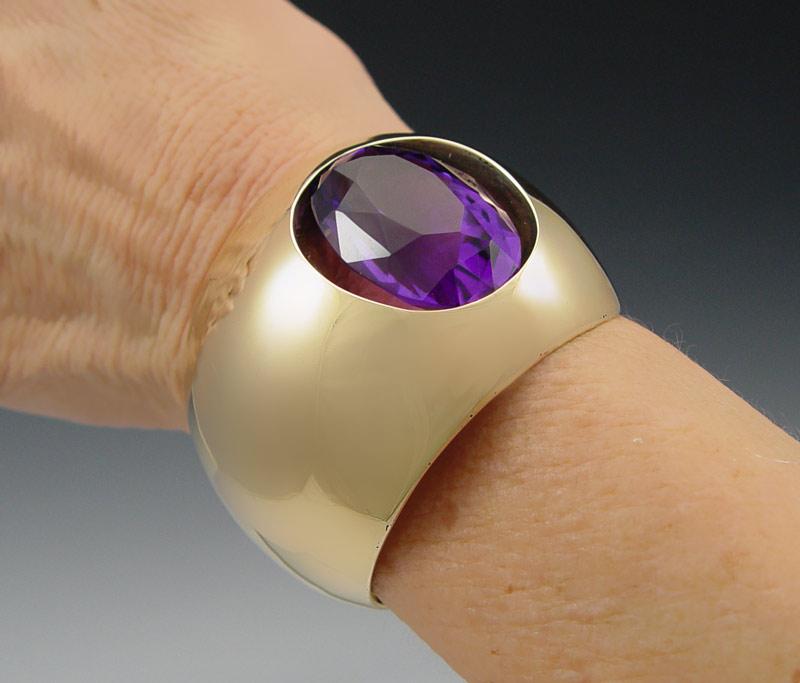 Appraisal: ANTONIO PINEDA K GOLD AMETHYST CUFF BRACELET K yellow gold