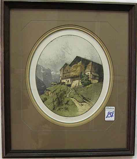 Appraisal: JOSEF EIDENBERGER Austria - An original color etching ''Defreggen Valley''