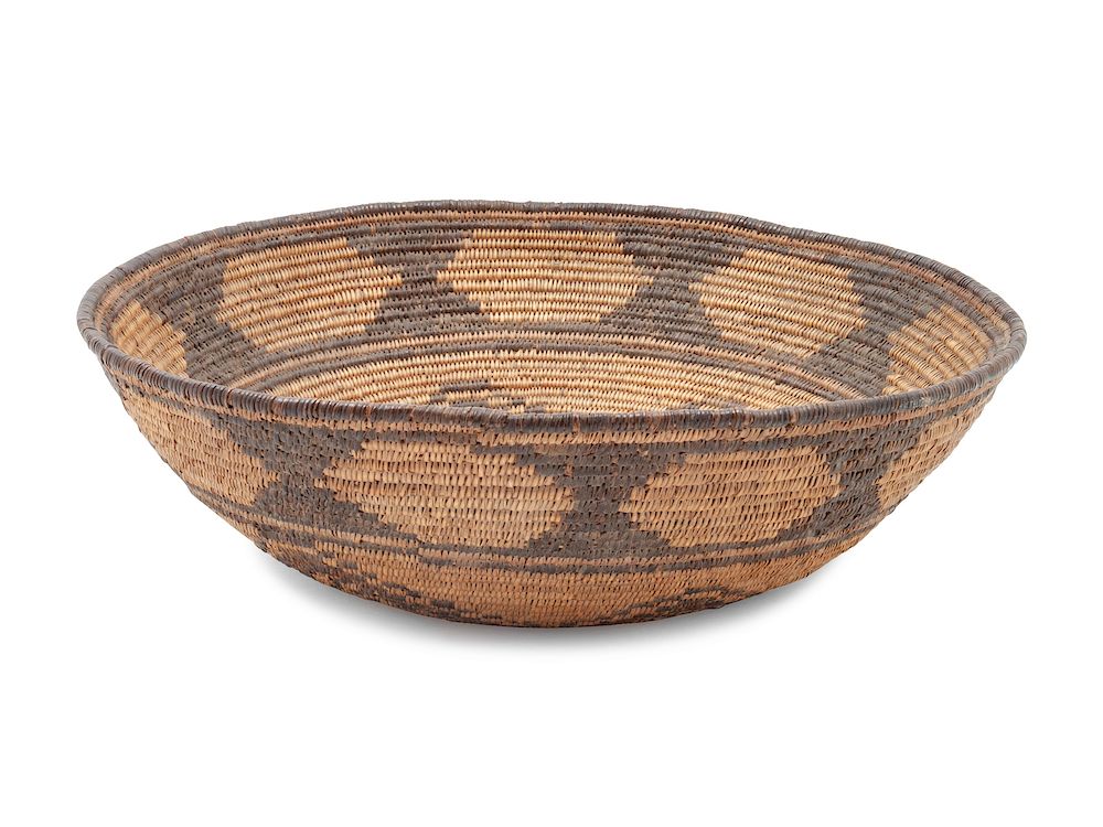 Appraisal: Akimel O'odham Polychrome Basket height x diameter inches Akimel O'odham