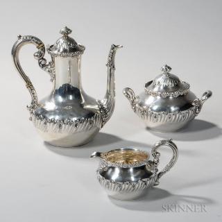 Appraisal: Three-piece Dominick Haff Sterling Silver Coffee Service New York c