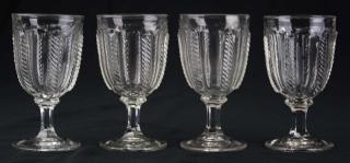 Appraisal: set of fourteen th c pattern molded water goblets clear