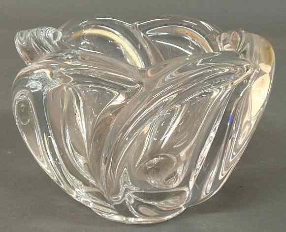 Appraisal: Crystal centerpiece bowl signed Vannes France and with label Vannes