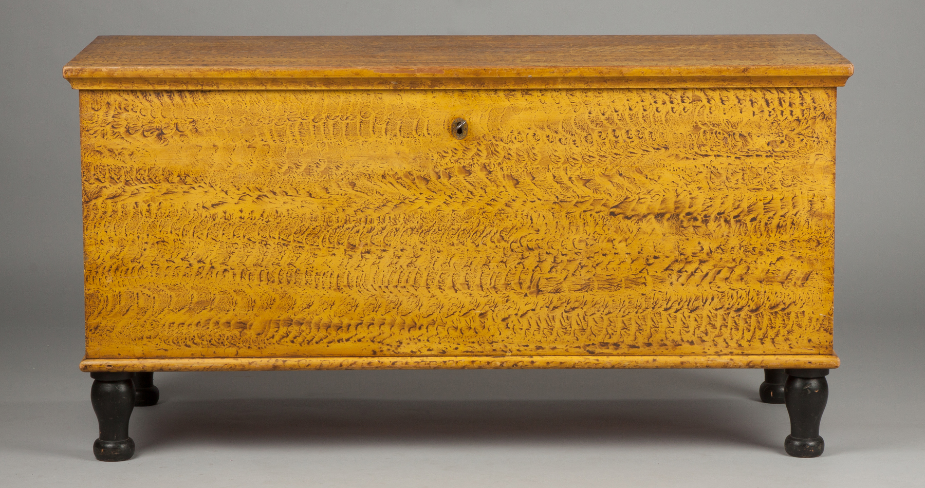 Appraisal: Pennsylvania Decorated Blanket Chest Early th cent Pine dovetailed and