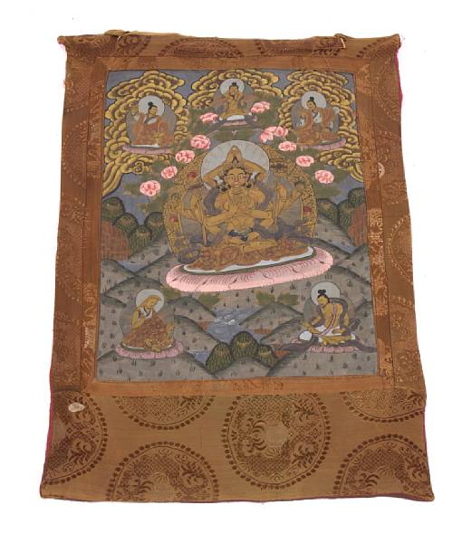 Appraisal: A Himalayan Thangka depicting Atara th century height in width