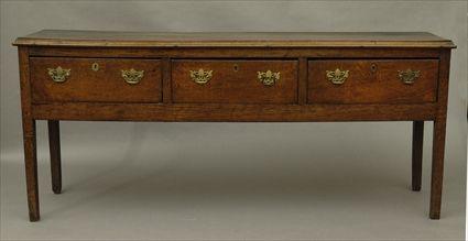 Appraisal: George III-Style Oak Welsh Dresser Base in x ft in