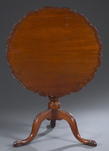 Appraisal: George III Tilt Top Table Mahogany Pie crust top baluster