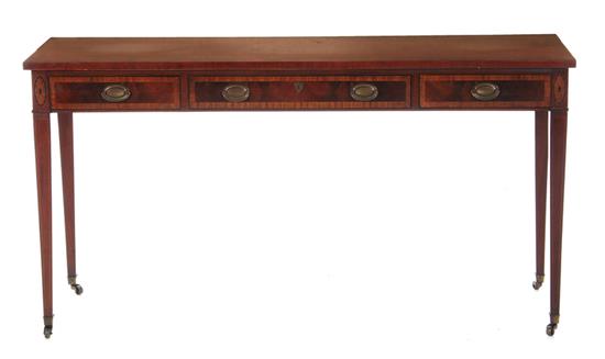 Appraisal: Inlaid console table Hickory Chair Furniture Co H W D