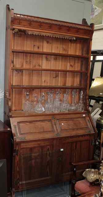 Appraisal: A LATE VICTORIAN OREGON PINE ESTATE OFFICE BUREAU BOOKCASE constructed